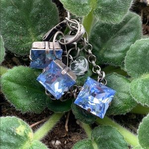 Blue Swarovski crystal necklace and earring set